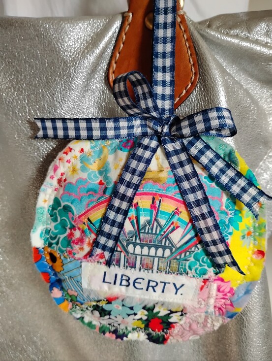 Liberty Art Fabric Handbags - Liberty Art Fabric Tana Lawn Bag Charm Crazy Quilt Patchwork One Of A Kind Logo
